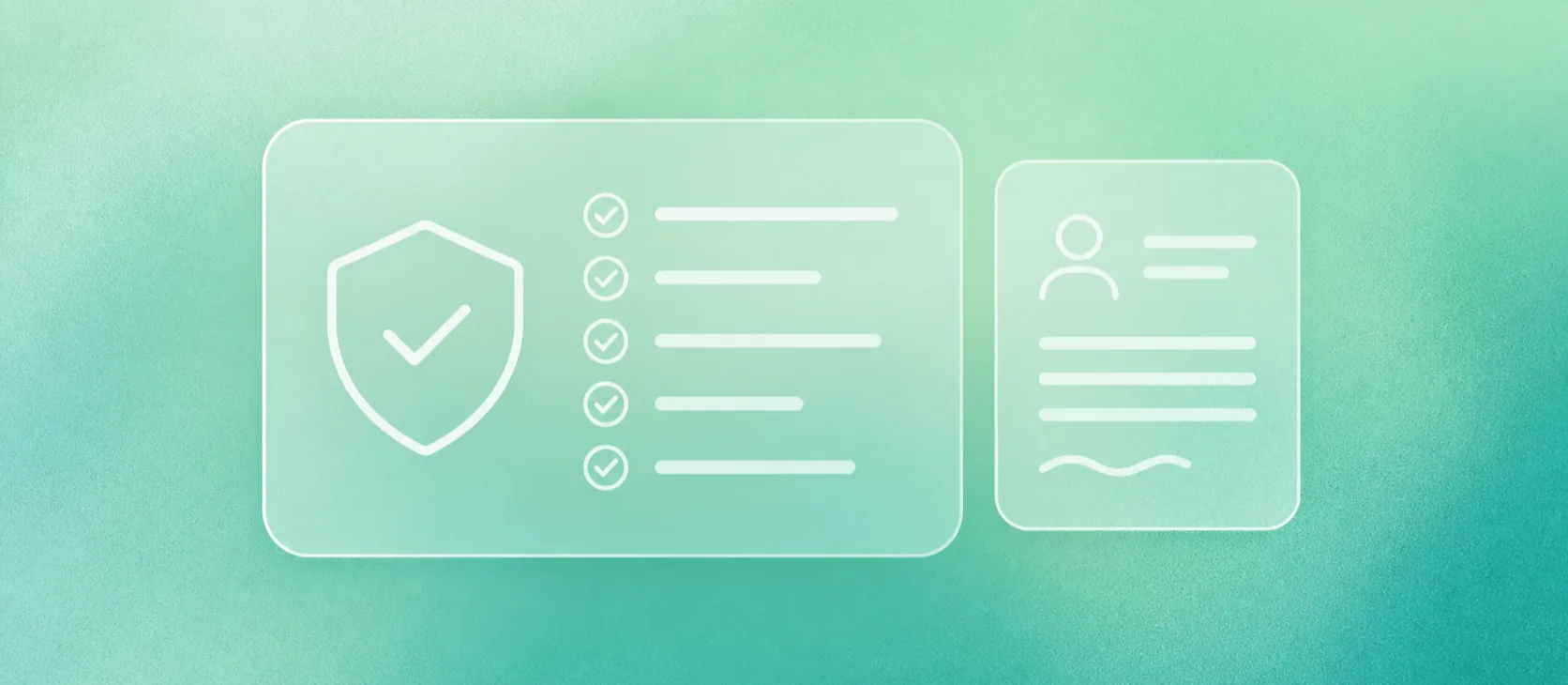 Flat head-on editorial review panel preserving a distinct employee voice card on a mint and teal mesh background